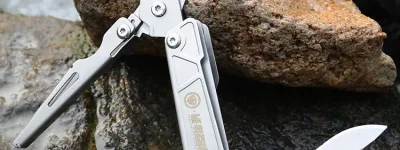 WETACTICS Pioneer1.0 folding scissors multitool with all tools deployed